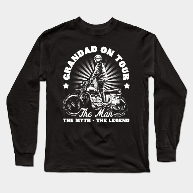 Granddad Biker Design Long Sleeve T-Shirt by Black Tee Inc